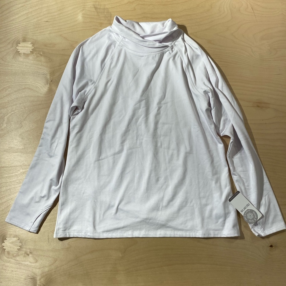 Apana White Yoga Long Sleeve Top Large (QK)